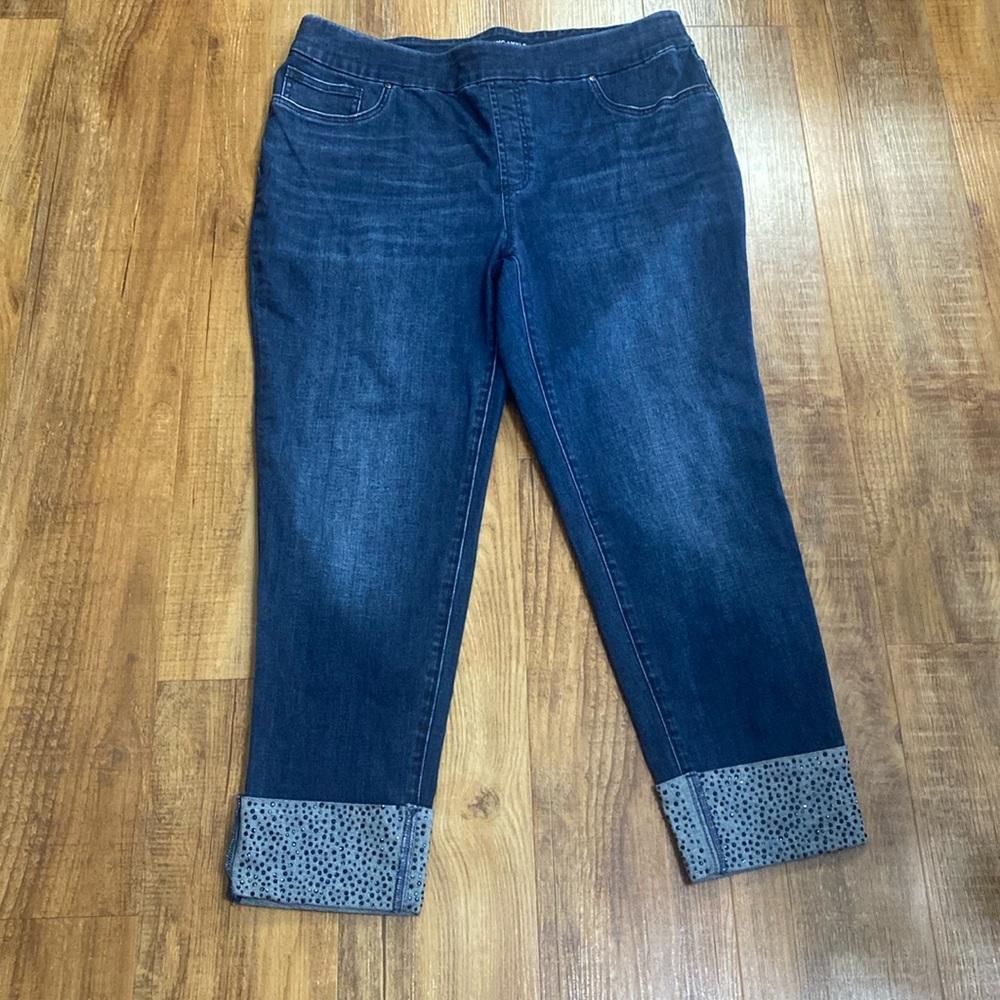 Chico's Blue Cropped Ankle Pants Stylish Comfort - Picture 2 of 8